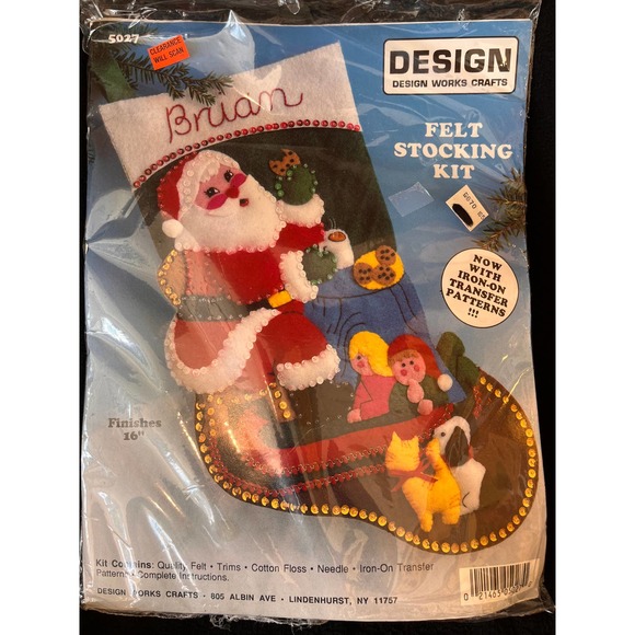 Design Works Crafts Felt Stocking Santa with Cookies Un-Opened Package - Picture 7 of 10